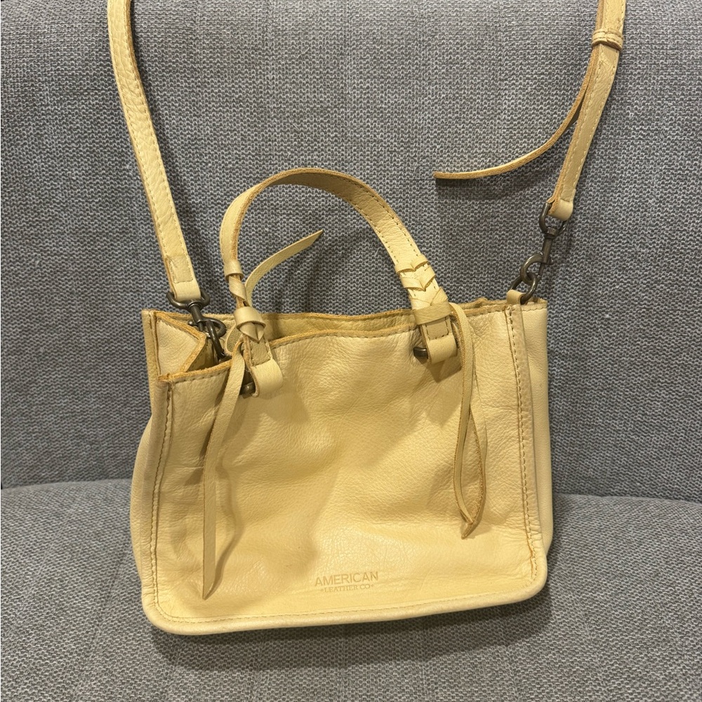 American Leather Crossbody Bag - Yellow